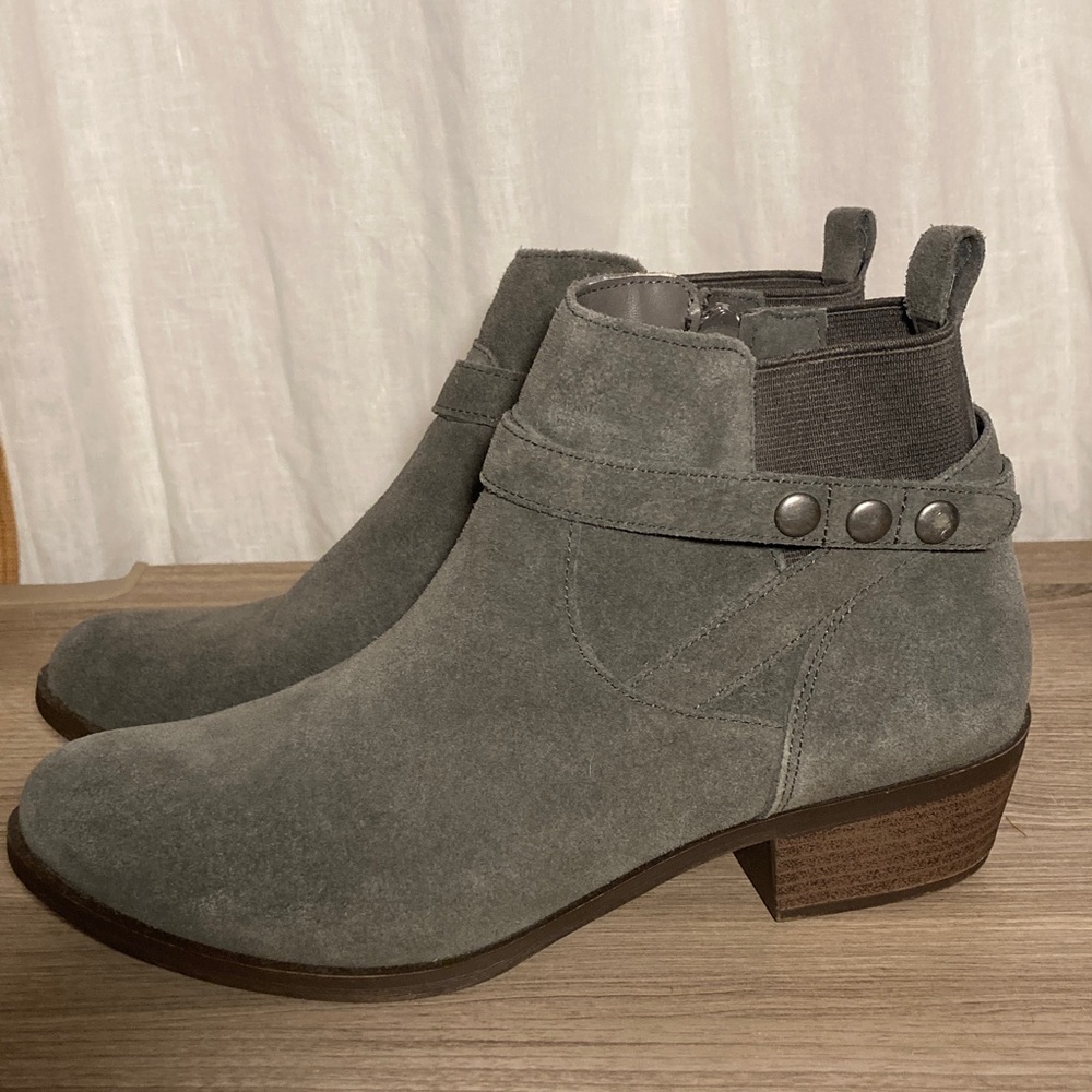 Kensie Gemella Charcoal Suede leather Ankle Booties 9 - Picture 3 of 15